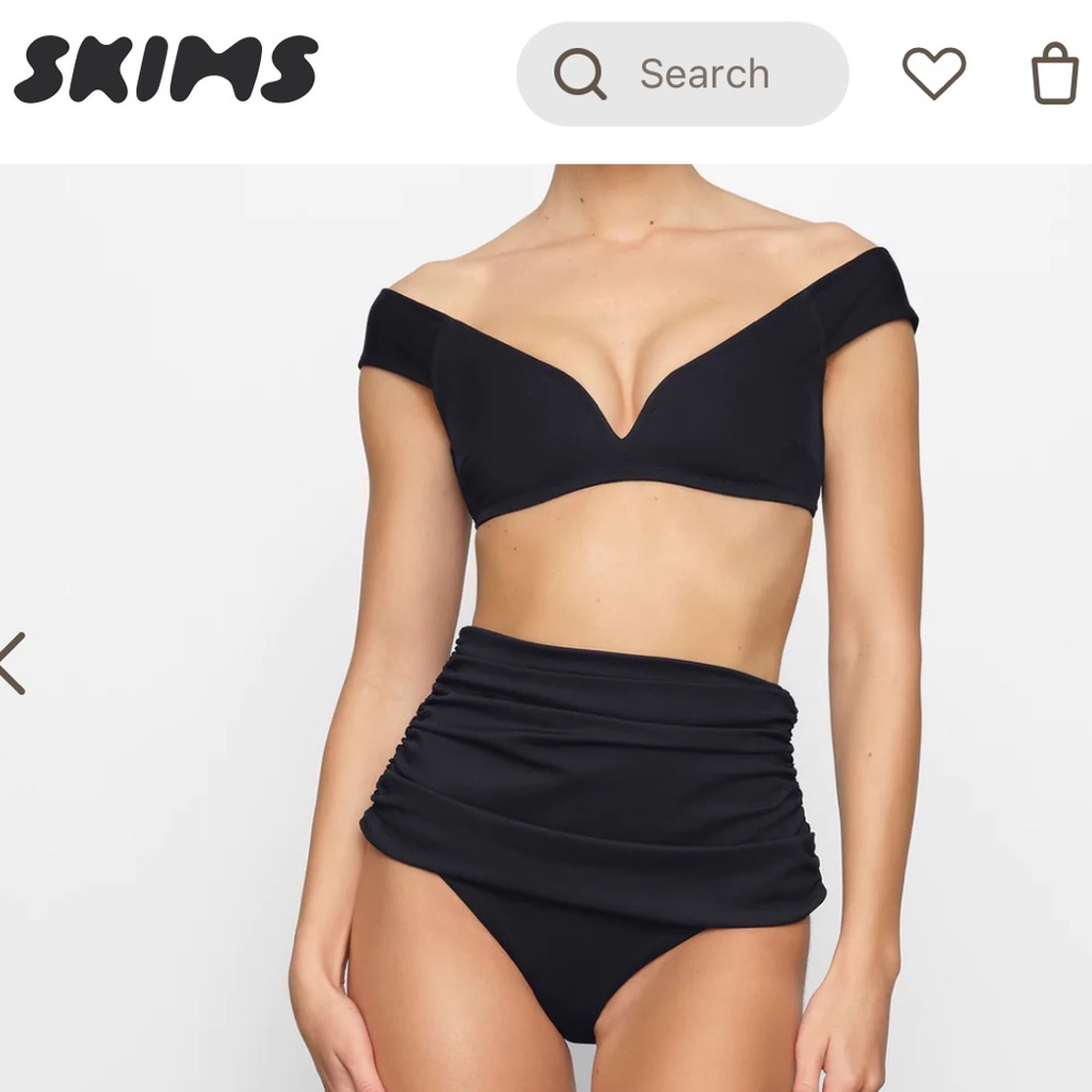 SKIMS SHAPING SWIM RUCHED HIGH-WAISTED BOTTOM